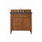 James Martin Vanities Brittany 36in Single Vanity, Saddle Brown w/ 3 CM Charcoal Soapstone Quartz Top 650-V36-SBR-3CSP - alternate 1